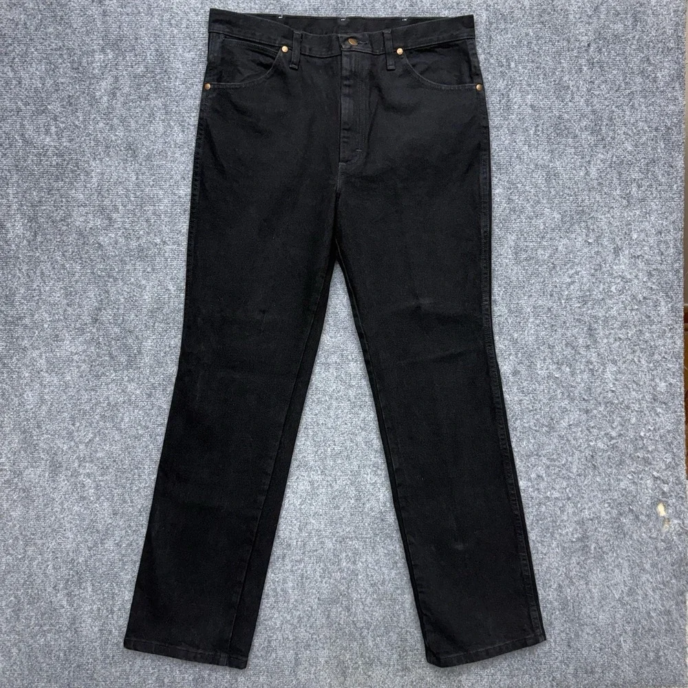 Wrangler 936Wbk Cowboy Cut black straight leg jeans men's size 34 34x32 western
